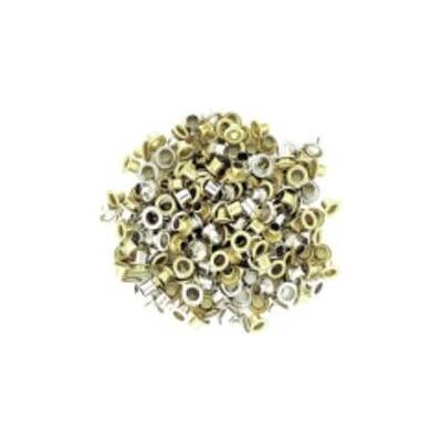Occhielli di ottone nichelato NWS 151E-4,5-2 - 4.5mm - 100 pz. Occhielli di ottone nichelato NWS 151E-4,5-2 - 4.5mm - 100 pz.