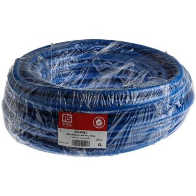 RS PRO Tubo flessibile in PVC rinforzato 8x13.5mm - Blu - Chimici, Aria, Alimenti RS PRO Tubo flessibile in PVC rinforzato 8x13.5mm - Blu - Chimici, Aria, Alimenti
