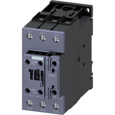 Contattore Siemens 3RT2037-1NB30 - 30 kW, 3 poli, bobina AC/DC Contattore Siemens 3RT2037-1NB30 - 30 kW, 3 poli, bobina AC/DC