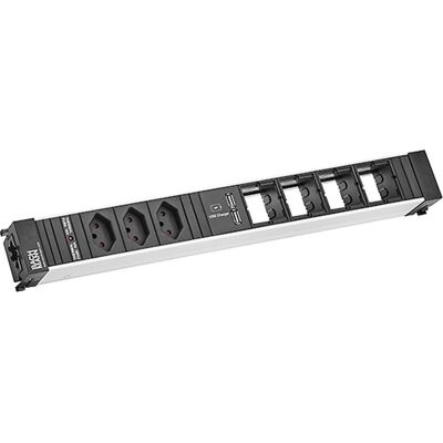Bachmann, Ciabatta multipresa, CONFERENZA 3x T13 socket strip, USB, 4x ABD personalizzato vuoto (3x, Tipo 13) Bachmann, Ciabatta multipresa, CONFERENZA 3x T13 socket strip, USB, 4x ABD personalizzato vuoto (3x, Tipo 13)