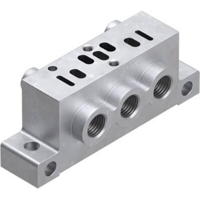 Festo ISO 15407-1 Manifold Sub-base, G1/8" (Vari), Accessori di elettronica + Alloggiamento, Argento Festo ISO 15407-1 Manifold Sub-base, G1/8" (Vari), Accessori di elettronica + Alloggiamento, Argento