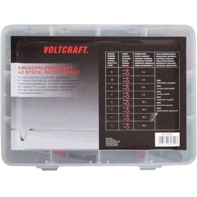 VOLTCRAFT 1417395 Set di pinze a coccodrillo - Rosso, Nero, 230mm VOLTCRAFT 1417395 Set di pinze a coccodrillo - Rosso, Nero, 230mm