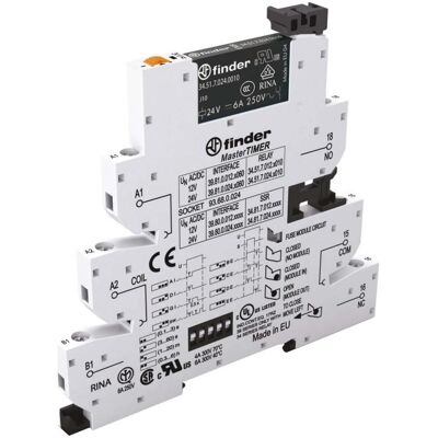 Modulo relè intelligente Finder 39.81.0.024.0060 - 6A, 24VAC/DC, Timer, Montaggio su DIN Modulo relè intelligente Finder 39.81.0.024.0060 - 6A, 24VAC/DC, Timer, Montaggio su DIN