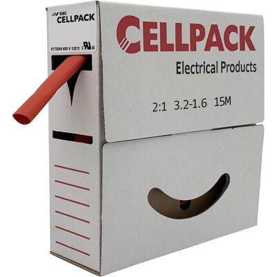 Cellpack 127046 Tubo termoretraibile - Rosso, 3.20mm/1.60mm, 15m Cellpack 127046 Tubo termoretraibile - Rosso, 3.20mm/1.60mm, 15m