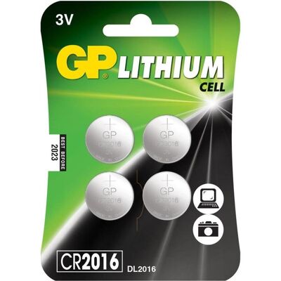 GP Batteries Litio CR2016 (4 pz., CR2016, 90 mAh), Batterie + pile GP Batteries Litio CR2016 (4 pz., CR2016, 90 mAh), Batterie + pile