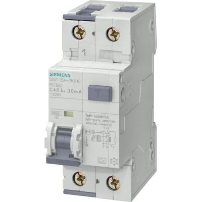 Siemens 5SU1354-7GV16 Interruttore RCD - 16A/30mA Siemens 5SU1354-7GV16 Interruttore RCD - 16A/30mA