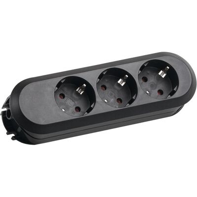 Bachmann Multipresa - 3 Prese - Nera - Uso Interno - Serie SMART Bachmann Multipresa - 3 Prese - Nera - Uso Interno - Serie SMART