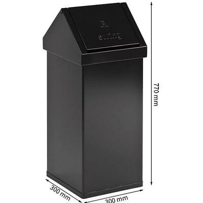 kaiserkraft Contenitore di materiale riciclabile con coperchio oscillante, Pattumiera, Nero kaiserkraft Contenitore di materiale riciclabile con coperchio oscillante, Pattumiera, Nero