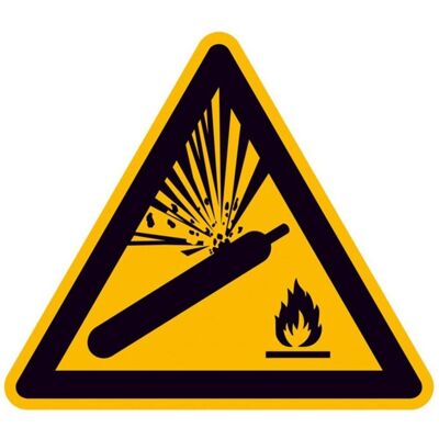 BRW, Segnaletica di sicurezza, Cartello di avvertimento bombole di gas - 20 cm BRW, Segnaletica di sicurezza, Cartello di avvertimento bombole di gas - 20 cm