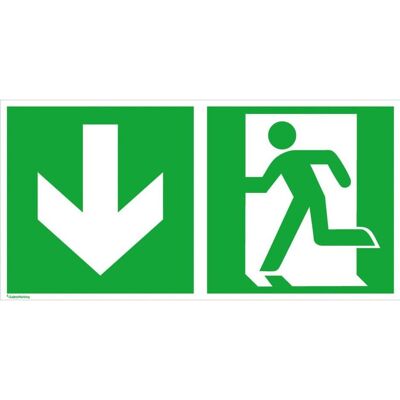 BRW, Segnaletica di sicurezza, Segnale di fuga Uscita di emergenza verso il basso BRW, Segnaletica di sicurezza, Segnale di fuga Uscita di emergenza verso il basso