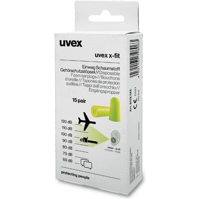 Uvex, Protezione per l'udito, Tappi per le orecchie (15x) Uvex, Protezione per l'udito, Tappi per le orecchie (15x)