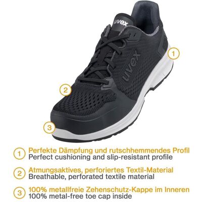 Uvex, Scarpe da lavoro, 1 Sport (S1, 48) Uvex, Scarpe da lavoro, 1 Sport (S1, 48)