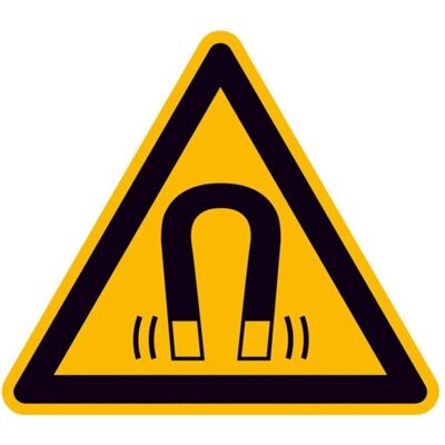 BRW, Segnaletica di sicurezza, Segnale di avvertimento campo magnetico - 10 cm BRW, Segnaletica di sicurezza, Segnale di avvertimento campo magnetico - 10 cm