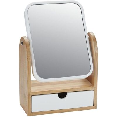 Diaqua, Specchio cosmetico, Specchio cosmetico c. cassetto bianco / legno Diaqua, Specchio cosmetico, Specchio cosmetico c. cassetto bianco / legno