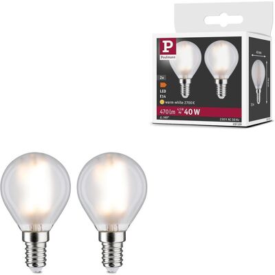 Paulmann, Lampadina, Set di 2 gocce (E14, 470 lm, 2x) Paulmann, Lampadina, Set di 2 gocce (E14, 470 lm, 2x)