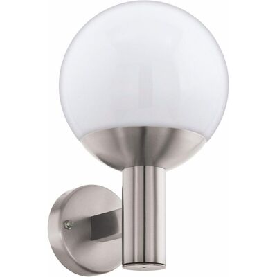 EGLO, Illuminazione esterna, NISIA-C lampada da parete in acciaio inox/bianco (806 lm, E27, IP44) EGLO, Illuminazione esterna, NISIA-C lampada da parete in acciaio inox/bianco (806 lm, E27, IP44)