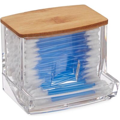 Organizer per Cotton fioc in Acrilico Relaxdays - Contenitore Trasparente per Bagno Organizer per Cotton fioc in Acrilico Relaxdays - Contenitore Trasparente per Bagno