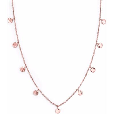 Rosefield, Collana, Collana in oro rosa con doppio avvolgimento di monete testurizzate, (Ottone, 45 cm) Rosefield, Collana, Collana in oro rosa con doppio avvolgimento di monete testurizzate, (Ottone, 45 cm)