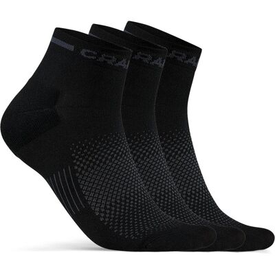 Craft, Unisex, Calze sportive, Calzini Core Dry Mid 3-Pack (37 - 39), Nero Craft, Unisex, Calze sportive, Calzini Core Dry Mid 3-Pack (37 - 39), Nero
