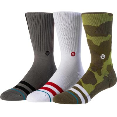 Stance, Unisex, Calzini, The Og, Bianco, Grigio, Verde, (confezione da 3, 38 - 42) Stance, Unisex, Calzini, The Og, Bianco, Grigio, Verde, (confezione da 3, 38 - 42)