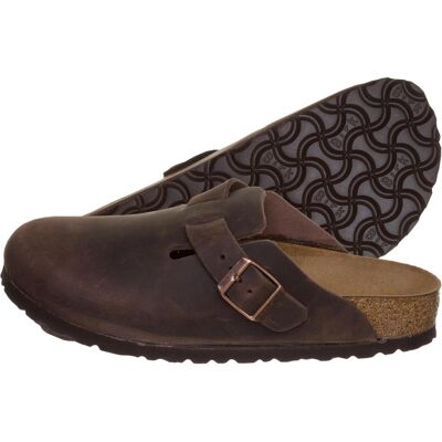 Birkenstock, Uomini, Sandali + Ciabatte, Boston Nubuck in pelle oliata Narrow, Marrone, (46) Birkenstock, Uomini, Sandali + Ciabatte, Boston Nubuck in pelle oliata Narrow, Marrone, (46)