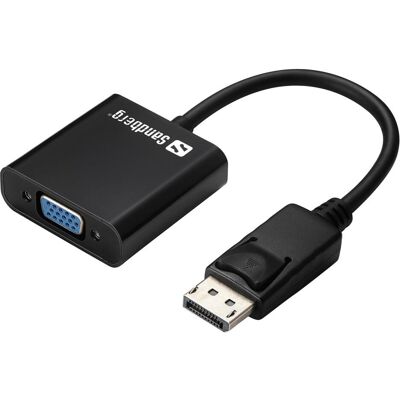 Sandberg DP a (VGA, 15 cm), Adattatore dati + video, Nero Sandberg DP a (VGA, 15 cm), Adattatore dati + video, Nero