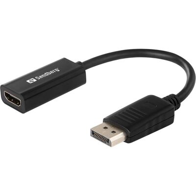 Sandberg DP a (HDMI, 10 cm), Adattatore dati + video, Nero Sandberg DP a (HDMI, 10 cm), Adattatore dati + video, Nero