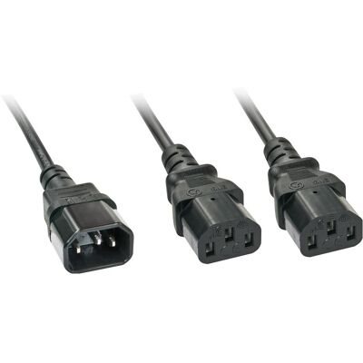 Lindy, Prolunga, 2m IEC da C14 a 2x IEC C13 Y cavo di rete (2 m) Lindy, Prolunga, 2m IEC da C14 a 2x IEC C13 Y cavo di rete (2 m)
