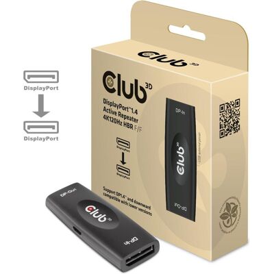 Club 3D Ripetitore DisplayPort 1.4 > DisplayPort 1.4 (6.60 cm), Adattatore dati + video, Nero Club 3D Ripetitore DisplayPort 1.4 > DisplayPort 1.4 (6.60 cm), Adattatore dati + video, Nero