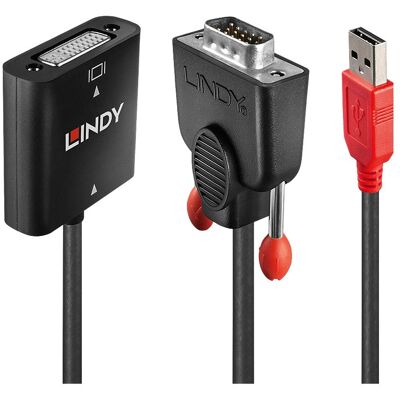 Lindy Adattatore video VGA-DVI (0.20 m), Cavo video, Nero, Arancia Lindy Adattatore video VGA-DVI (0.20 m), Cavo video, Nero, Arancia