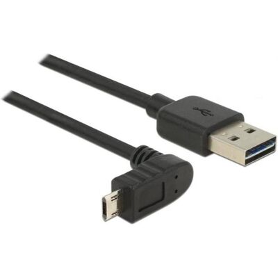 Delock Facile USB-A - Micro-B, angolato in alto/basso (3 m, USB 2.0), Cavo USB Delock Facile USB-A - Micro-B, angolato in alto/basso (3 m, USB 2.0), Cavo USB
