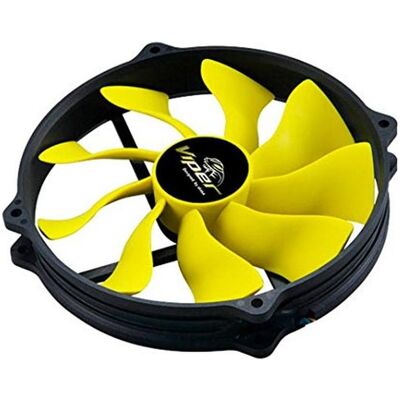 Akasa Ventola Viper R PWM (140 mm, 1x), Ventola PC, Nero, Giallo Akasa Ventola Viper R PWM (140 mm, 1x), Ventola PC, Nero, Giallo