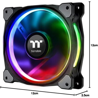 Thermaltake Riing Plus 12 RGB (120 mm, 3x), Ventola PC, Nero Thermaltake Riing Plus 12 RGB (120 mm, 3x), Ventola PC, Nero