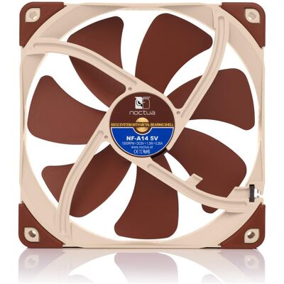Noctua NF-A14 5V (140 mm, 1x), Ventola PC, Marrone, Beige Noctua NF-A14 5V (140 mm, 1x), Ventola PC, Marrone, Beige