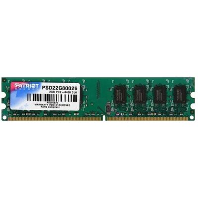 Patriot linea della firma (1 x 2GB, 800 MHz, DDR2-RAM, DIMM), Memoria RAM, Verde Patriot linea della firma (1 x 2GB, 800 MHz, DDR2-RAM, DIMM), Memoria RAM, Verde