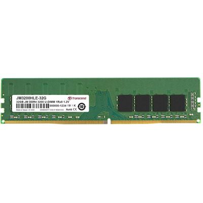 Transcend DDR4 LONG DIMM, 2Rx8 (1 x 32GB, 3200 MHz, DDR4-RAM, U-DIMM), Memoria RAM, Verde Transcend DDR4 LONG DIMM, 2Rx8 (1 x 32GB, 3200 MHz, DDR4-RAM, U-DIMM), Memoria RAM, Verde