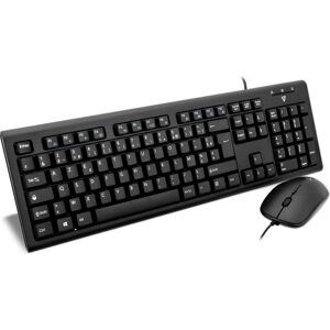 V7 CKU200FR Tastiera e Mouse - Nero - Dimensioni complete, AZERTY francese V7 CKU200FR Tastiera e Mouse - Nero - Dimensioni complete, AZERTY francese