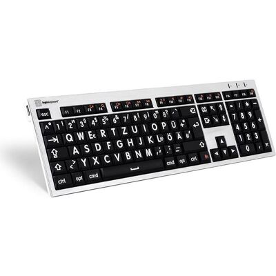 Logickeyboard LKB-LPRNTWB-CWMU-IT USB QWERTY tedesco nero (DE, Cablato), Tastiera, Nero, Bianco, Argento Logickeyboard LKB-LPRNTWB-CWMU-IT USB QWERTY tedesco nero (DE, Cablato), Tastiera, Nero, Bianco, Argento
