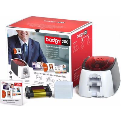 Evolis Badgy 200 (300 dpi), Stampante di etichette, Nero, Bianco Evolis Badgy 200 (300 dpi), Stampante di etichette, Nero, Bianco