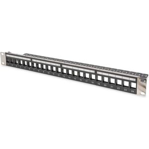Digitus Patch Panel modulare schermato 24 porte Blank 1U Rack Mount colore Nero trasparente campi logo, Accessori per server, Nero Digitus Patch Panel modulare schermato 24 porte Blank 1U Rack Mount colore Nero trasparente campi logo, Accessori per server, Nero