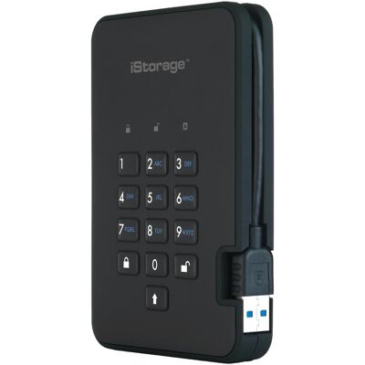 iStorage DiscoAshur2 HDD da 2TB (2 TB), Disco rigido esterno, Nero iStorage DiscoAshur2 HDD da 2TB (2 TB), Disco rigido esterno, Nero