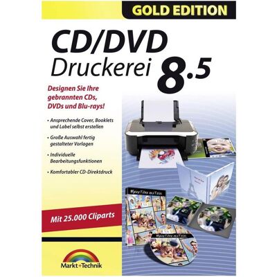 Markt + Technik Stampante CD/DVD 8.5 Gold Edition per Windows Markt + Technik Stampante CD/DVD 8.5 Gold Edition per Windows