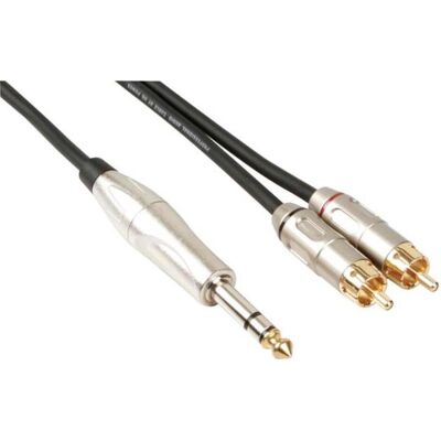 HQ Power Spinotto per il mento fino alla presa stereo da 6,35 mm (6 m, Cavo Cinch, Cavo jack da 6,3 mm), Cavo audio HQ Power Spinotto per il mento fino alla presa stereo da 6,35 mm (6 m, Cavo Cinch, Cavo jack da 6,3 mm), Cavo audio