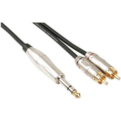 HQ Power Spinotto per il mento fino alla presa stereo da 6,35 mm (6 m, Cavo Cinch, Cavo jack da 6,3 mm), Cavo audio HQ Power Spinotto per il mento fino alla presa stereo da 6,35 mm (6 m, Cavo Cinch, Cavo jack da 6,3 mm), Cavo audio