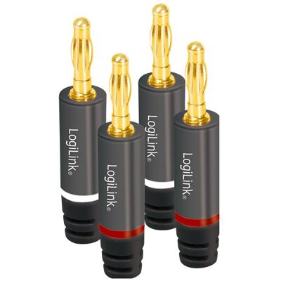 LogiLink CA Spina a banana, Connettore audio, Grigio LogiLink CA Spina a banana, Connettore audio, Grigio