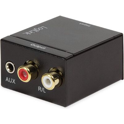 LogiLink Adattatore coassiale e Toslink (Digitale -> Analogico), Adattatore audio, Nero LogiLink Adattatore coassiale e Toslink (Digitale -> Analogico), Adattatore audio, Nero
