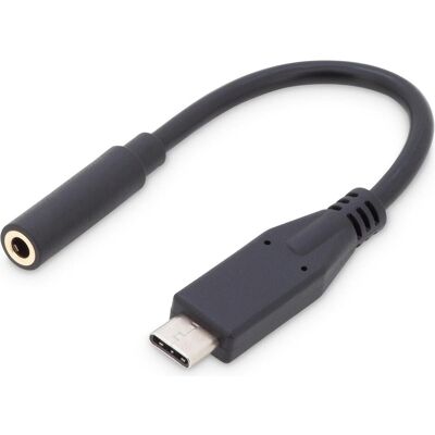 Digitus USB C – 3.5 mm Buchse Audio Adapter, Adattatore audio, Nero Digitus USB C – 3.5 mm Buchse Audio Adapter, Adattatore audio, Nero