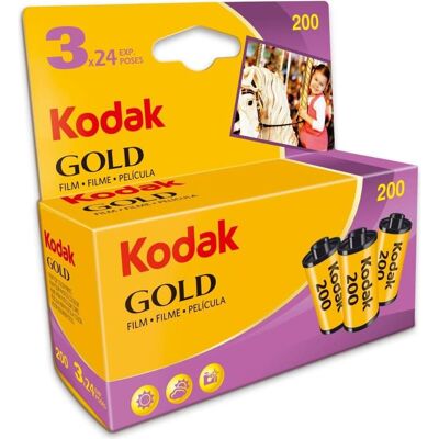 Kodak Oro 3x film 135/24, Pellicola analogica, Nero, Giallo Kodak Oro 3x film 135/24, Pellicola analogica, Nero, Giallo