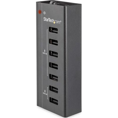 StarTech Stazione di ricarica con hub USB a 7 porte (USB-A, 7 porte), Docking station + Hub USB, Nero StarTech Stazione di ricarica con hub USB a 7 porte (USB-A, 7 porte), Docking station + Hub USB, Nero