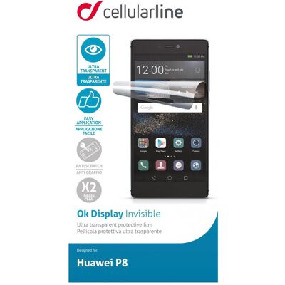 Cellular Line Ok Display Invisibile (2 pz., Huawei Ascend P8), Pellicola protettiva smartphone, Trasparente Cellular Line Ok Display Invisibile (2 pz., Huawei Ascend P8), Pellicola protettiva smartphone, Trasparente